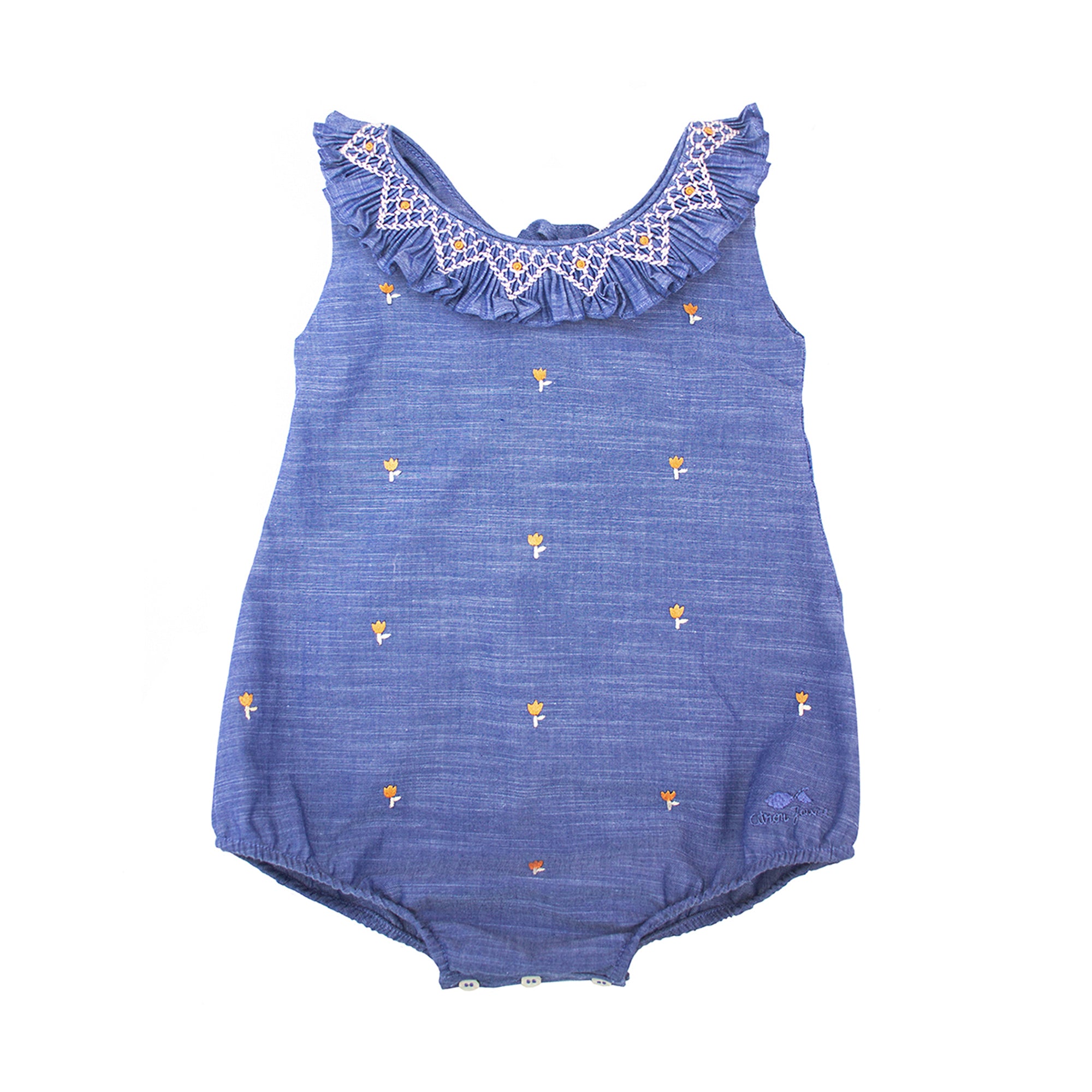 Juline Romper- Floral denim