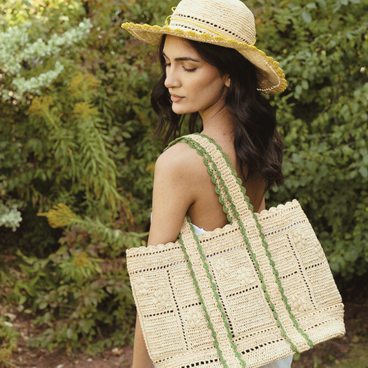 Evelyn  Raffia Tote Bag