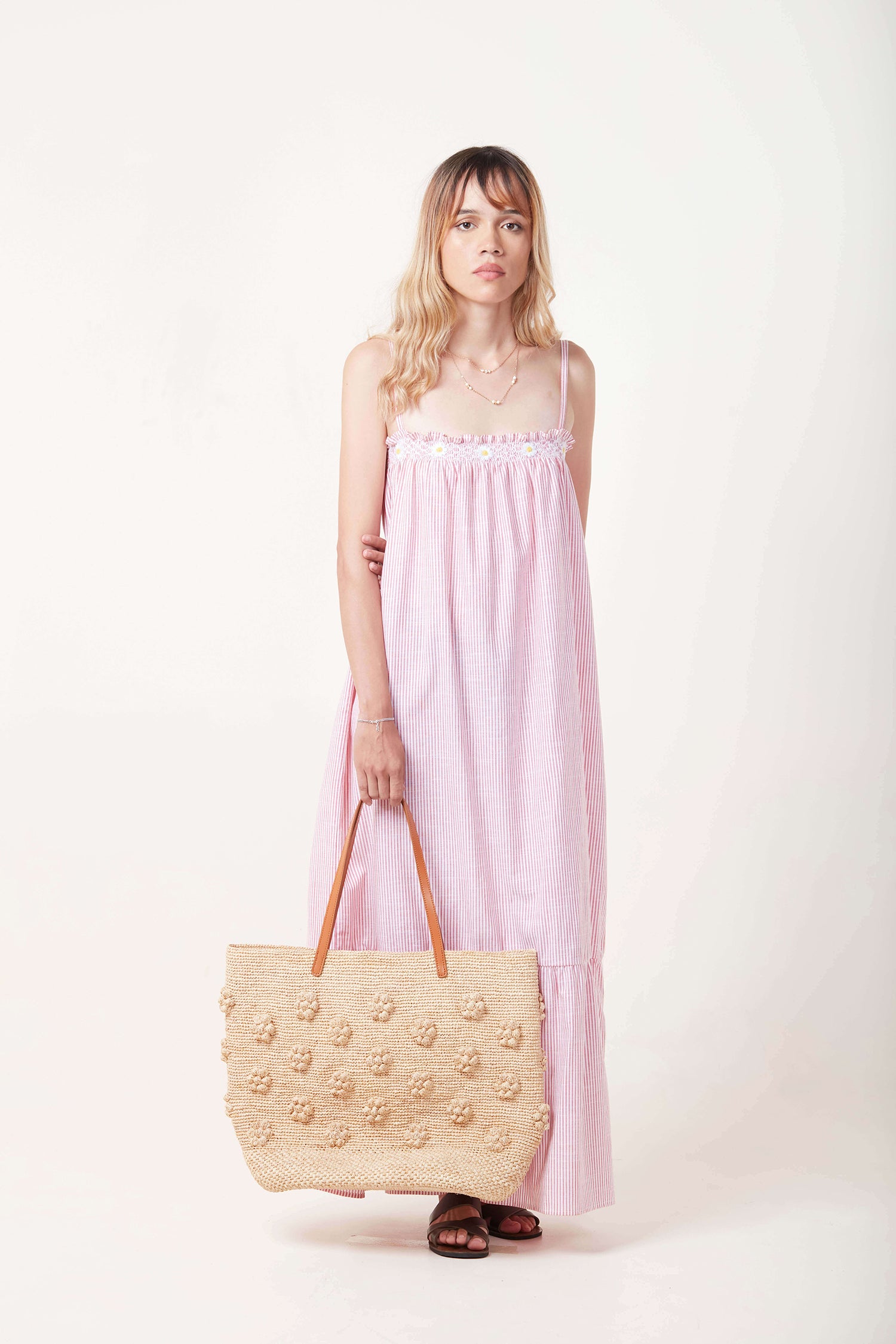 Miss Daisy dress stripped pink